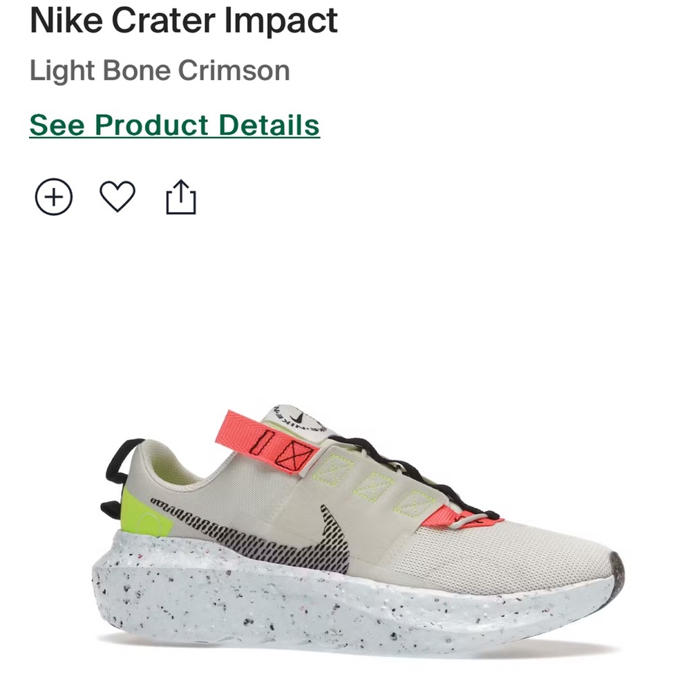 Brand New Nike Crater Impact, Color Light Bone/Black-Stone